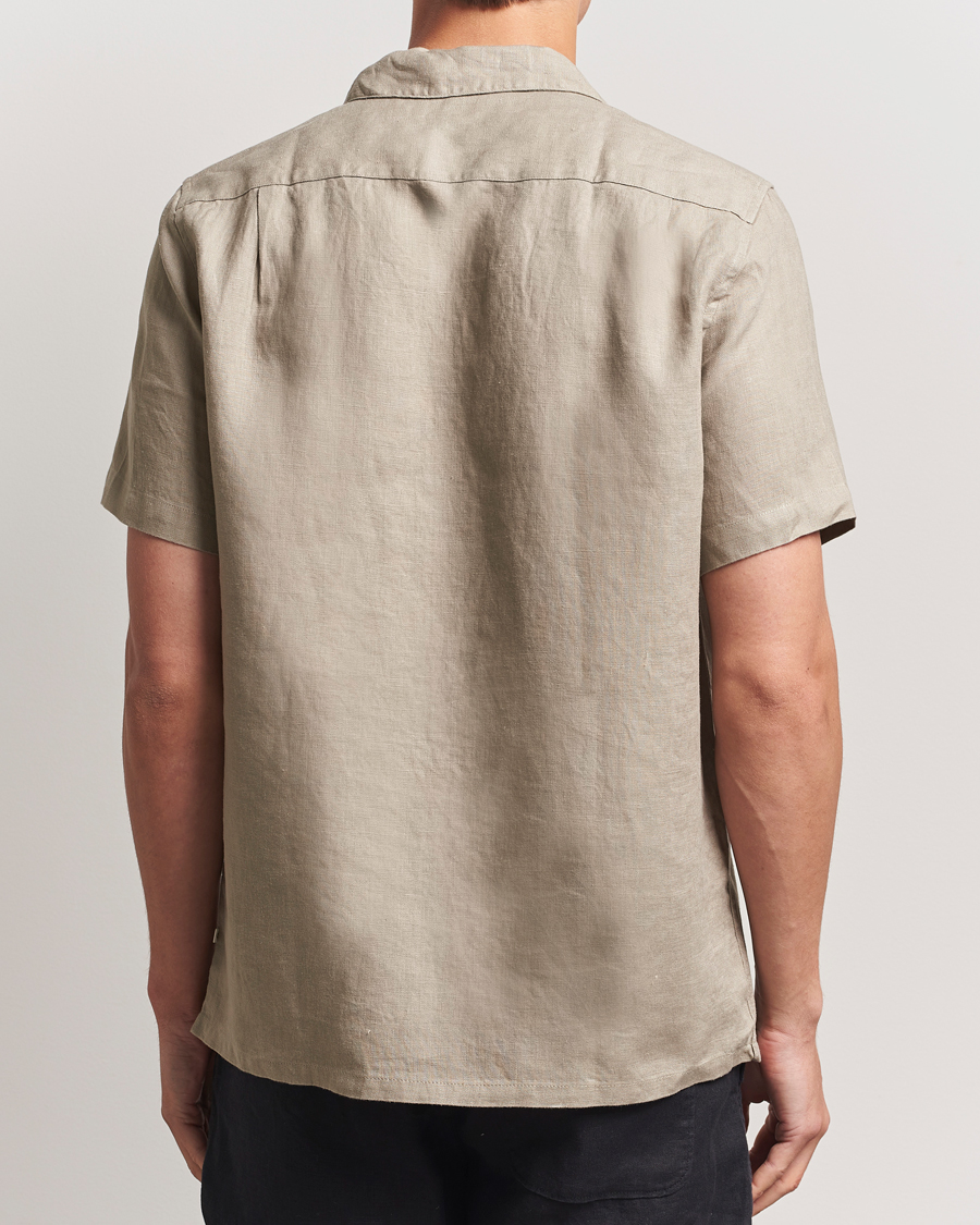 Men | Shirts | Samsøe Samsøe | Avan Linen Short Sleeve Shirt Greige