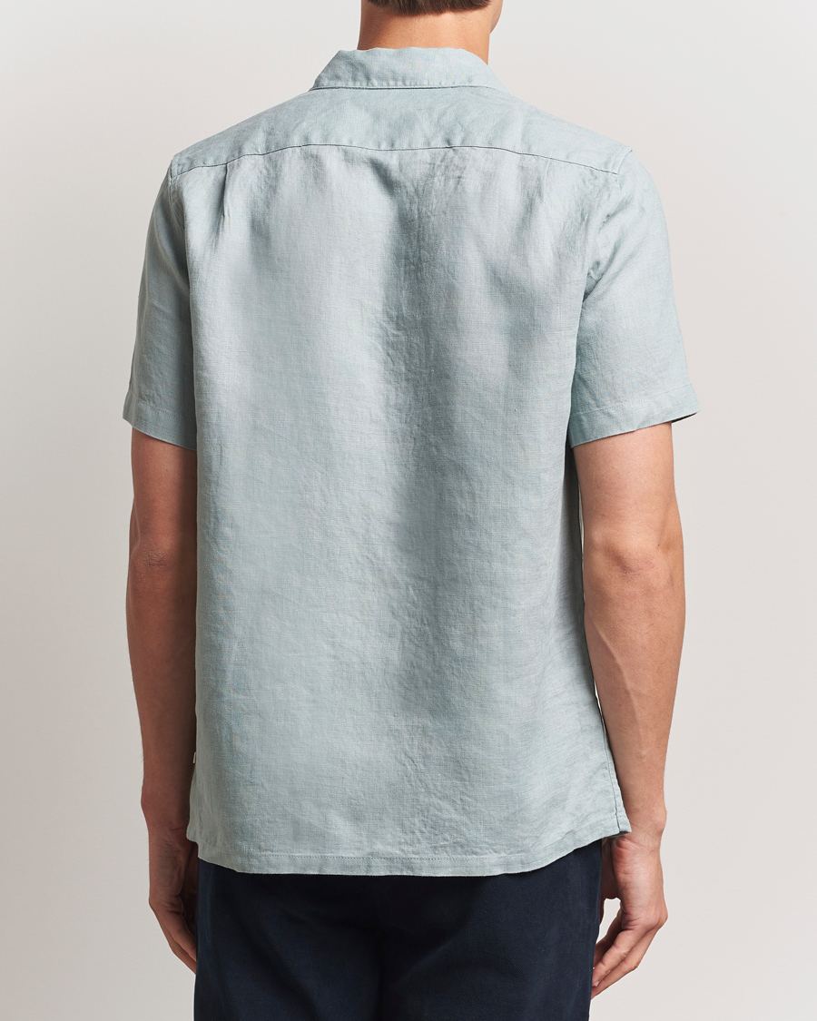 Men | Shirts | Samsøe Samsøe | Avan Linen Short Sleeve Shirt Abyss Green