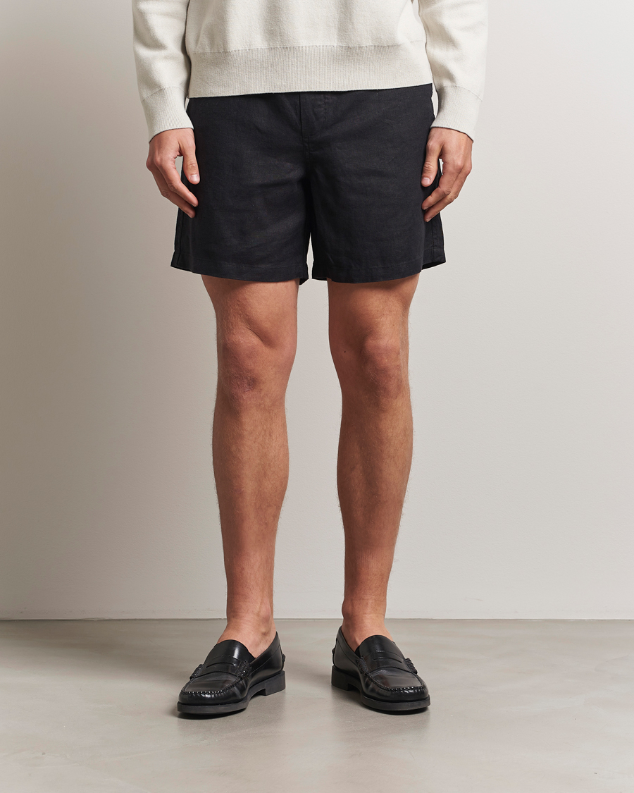 Men | Shorts | Samsøe Samsøe | Jabari Linen Drawstring Shorts Black