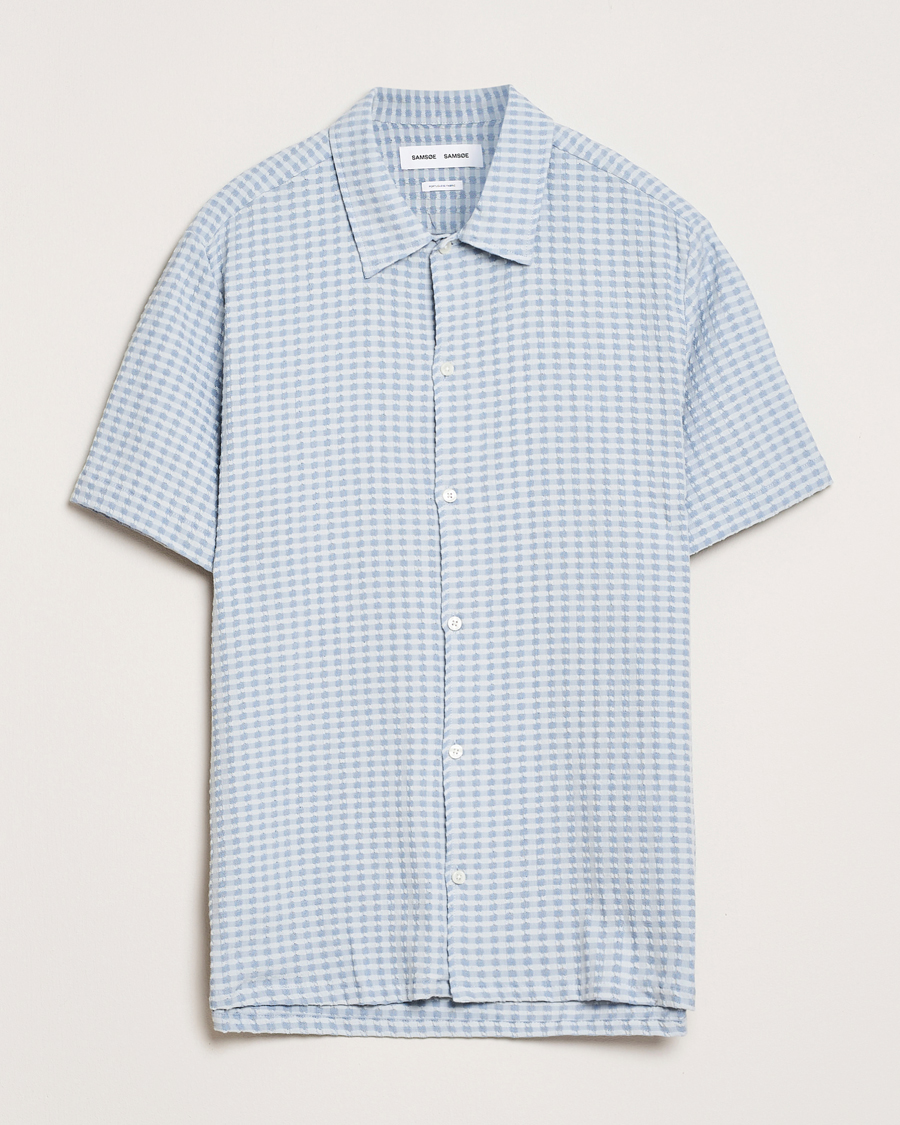 Men | Shirts | Samsøe Samsøe | Avan Structured Short Sleeve Shirt Gray Dawn