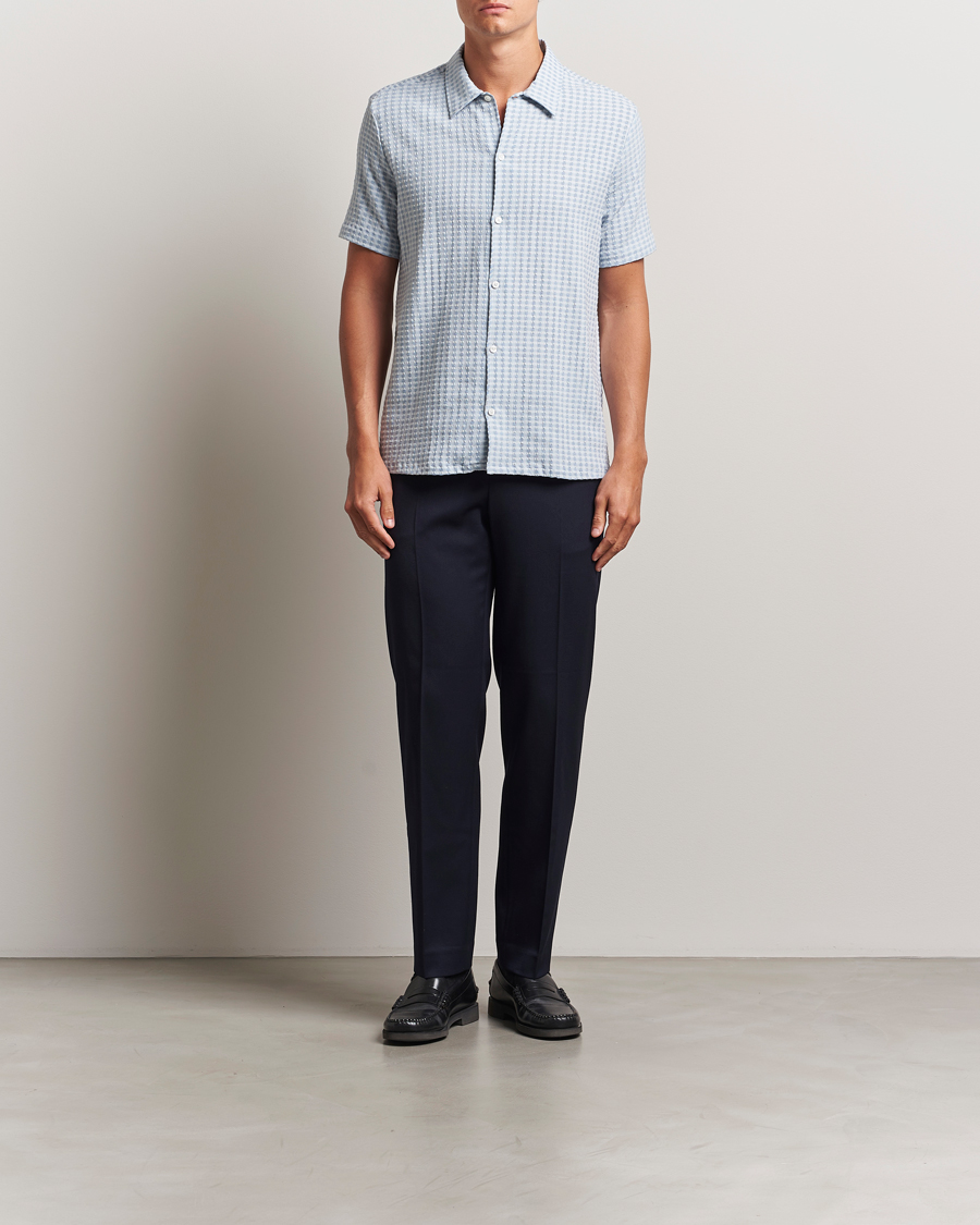 Men | Shirts | Samsøe Samsøe | Avan Structured Short Sleeve Shirt Gray Dawn
