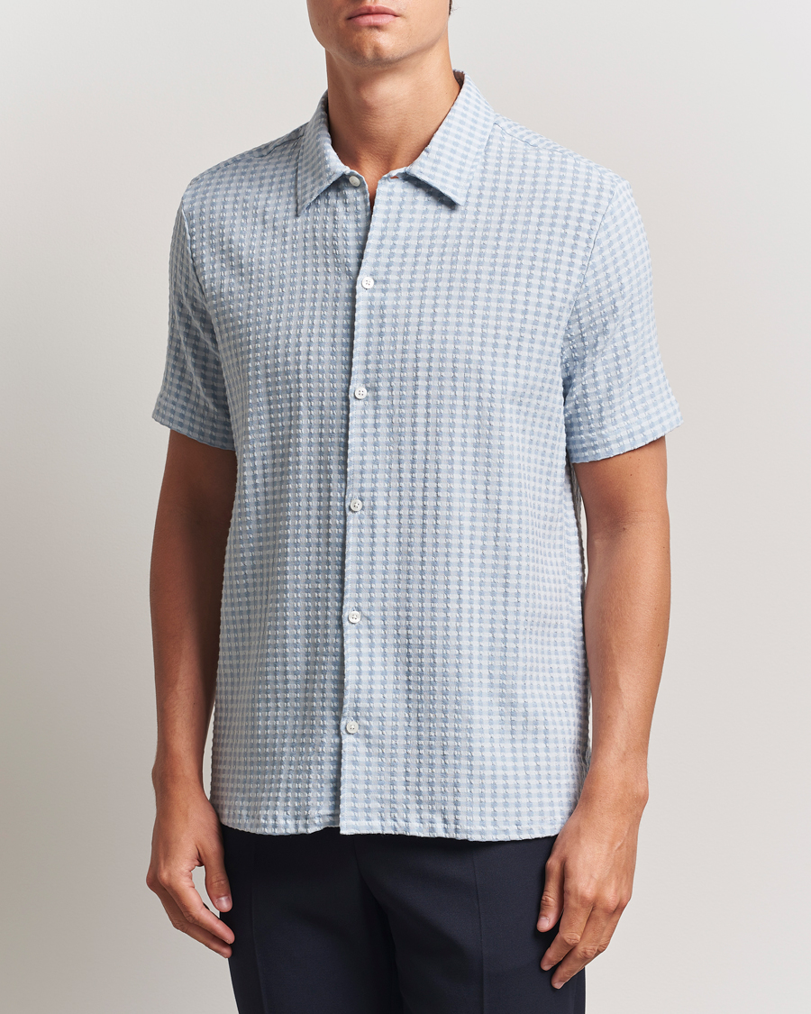Men | Shirts | Samsøe Samsøe | Avan Structured Short Sleeve Shirt Gray Dawn