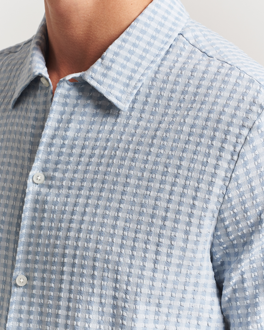 Men | Shirts | Samsøe Samsøe | Avan Structured Short Sleeve Shirt Gray Dawn