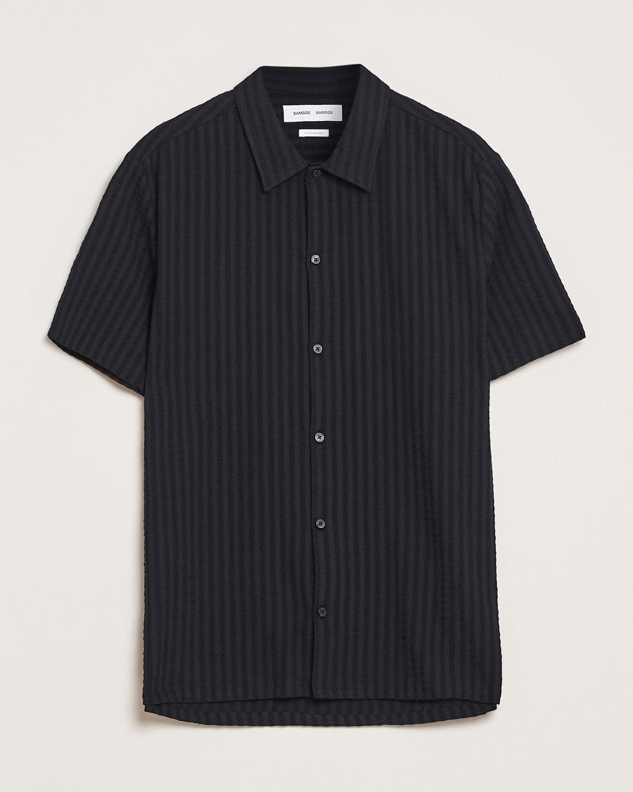 Men | Shirts | Samsøe Samsøe | Avan Structured Short Sleeve Shirt Black