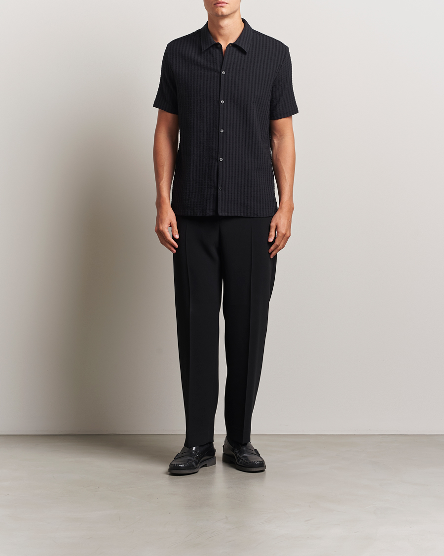 Men | Shirts | Samsøe Samsøe | Avan Structured Short Sleeve Shirt Black