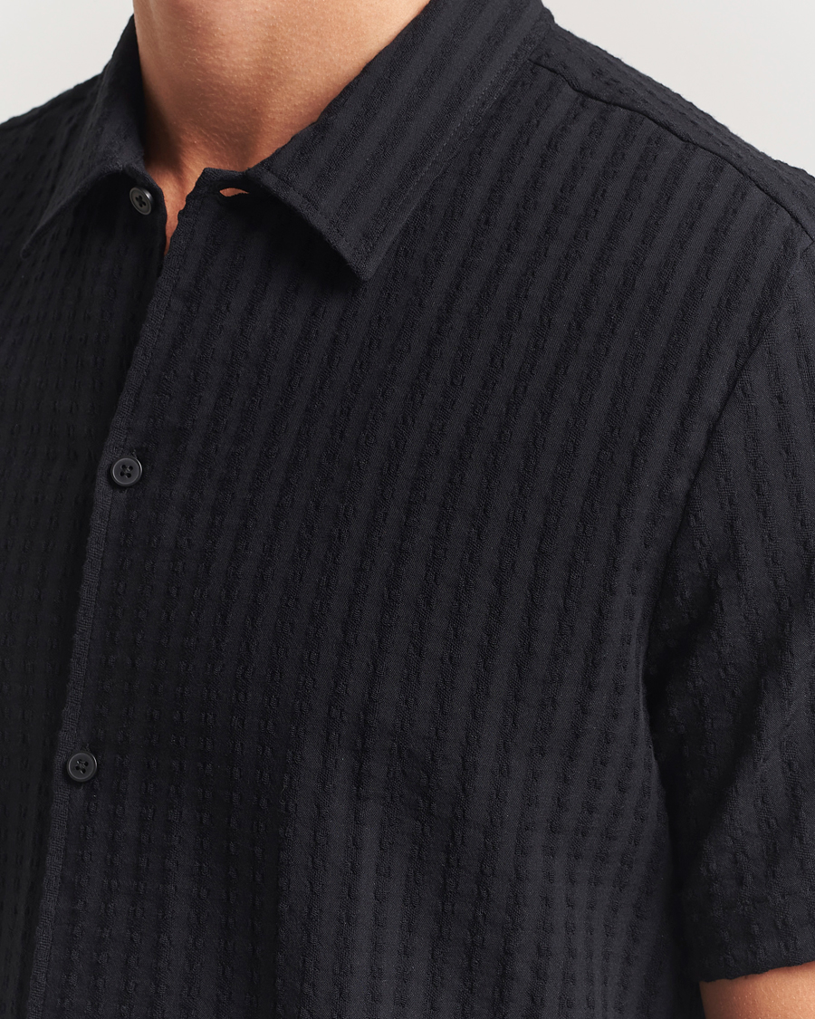Men | Shirts | Samsøe Samsøe | Avan Structured Short Sleeve Shirt Black