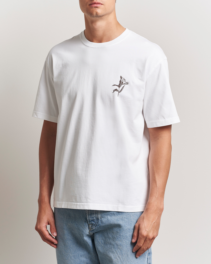 Men | T-Shirts | Samsøe Samsøe | Printed Lily Crew Neck T-Shirt White