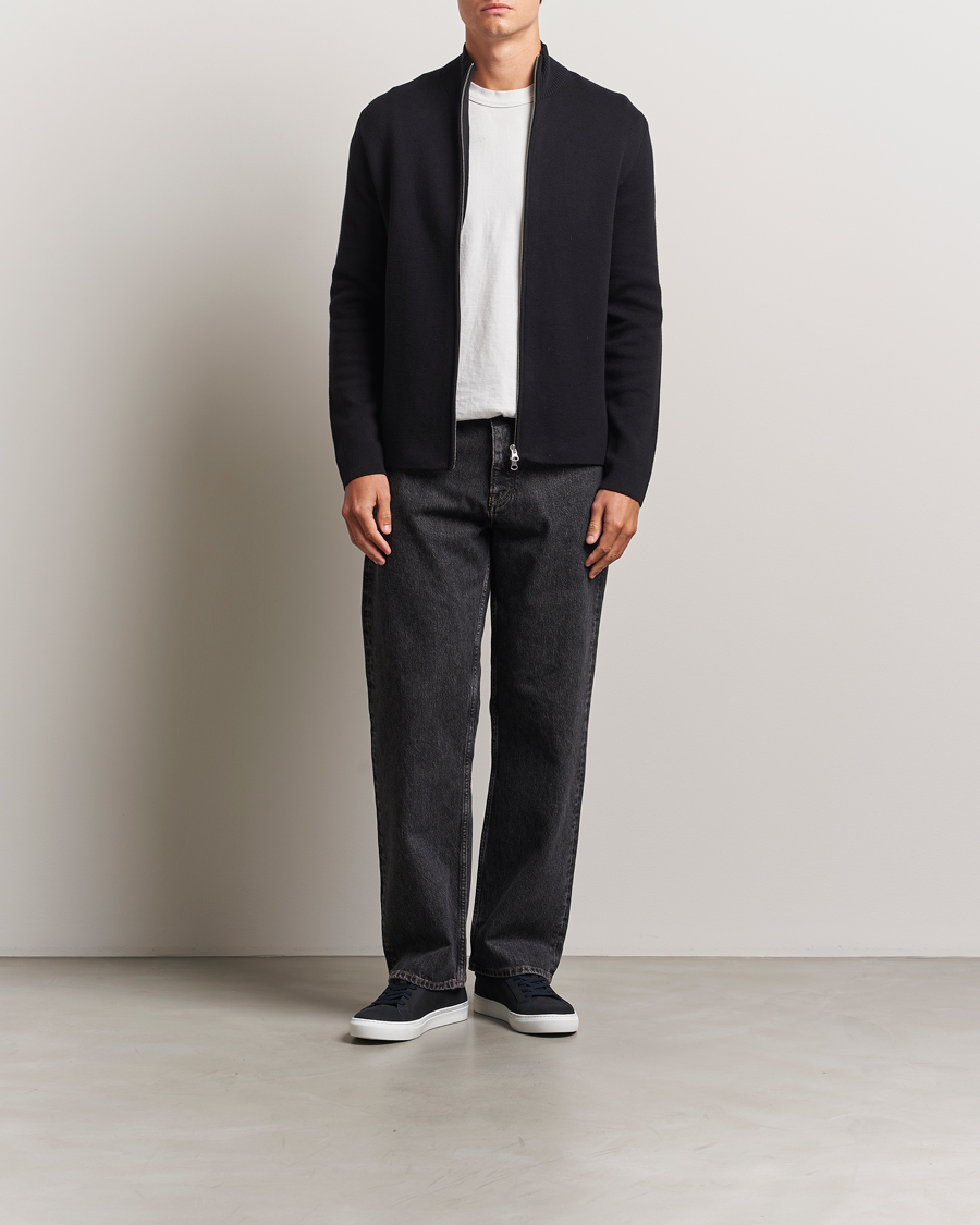 Men | Sweaters & Knitwear | Samsøe Samsøe | Niklas Full Zip Sweater Black