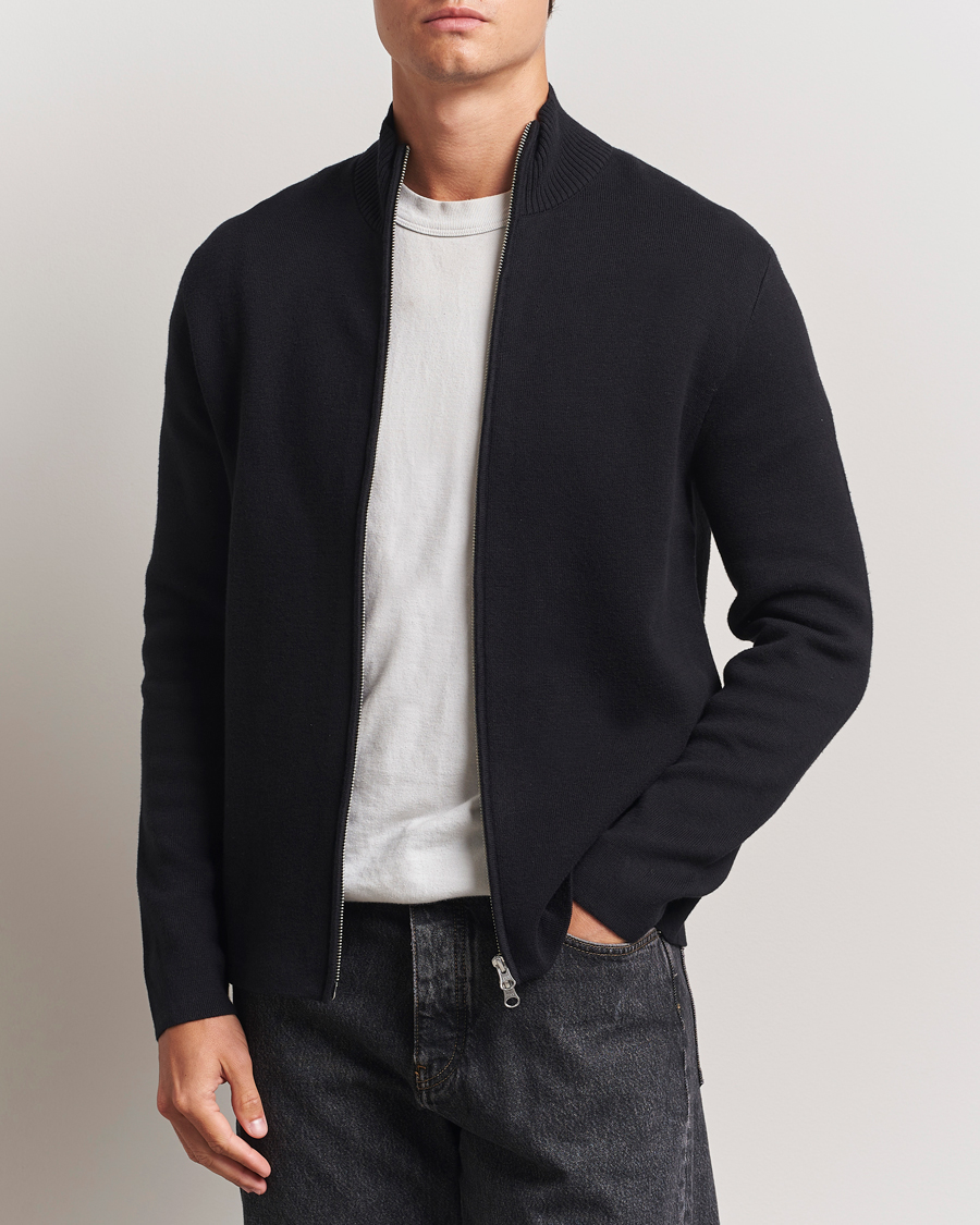 Men | Sweaters & Knitwear | Samsøe Samsøe | Niklas Full Zip Sweater Black