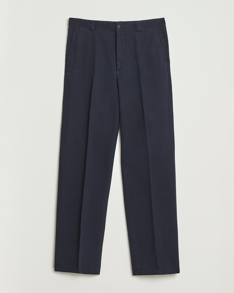 Men | Trousers | Filippa K | Cotton Chino Trousers Navy