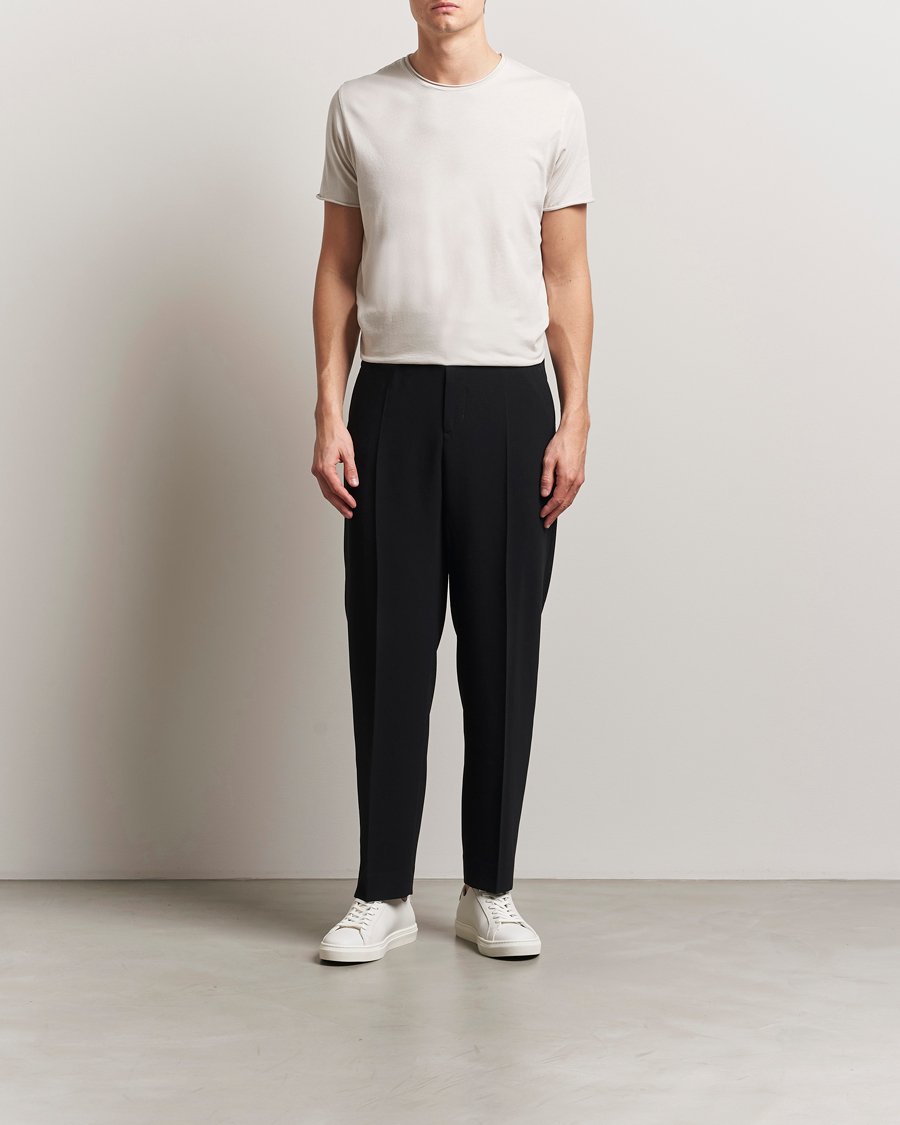 Men | T-Shirts | Filippa K | Roll Neck Crew Neck T-Shirt Chalk Grey