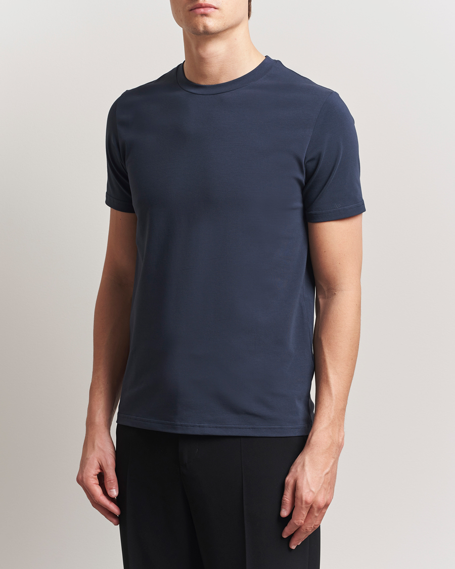Men | T-Shirts | Filippa K | Soft Lycra T-Shirt Dusk Blue
