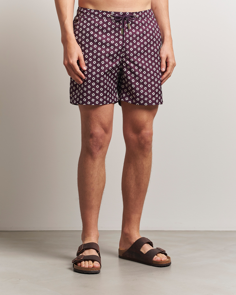 Men | Swimwear | Orlebar Brown | Bulldog Lumina Drawcord Swimshorts Damson/Latte