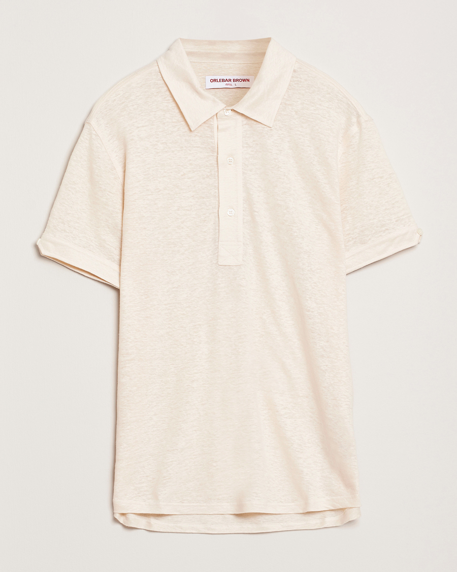 Men | Polo Shirts | Orlebar Brown | Sebastian Linen Polo Latte