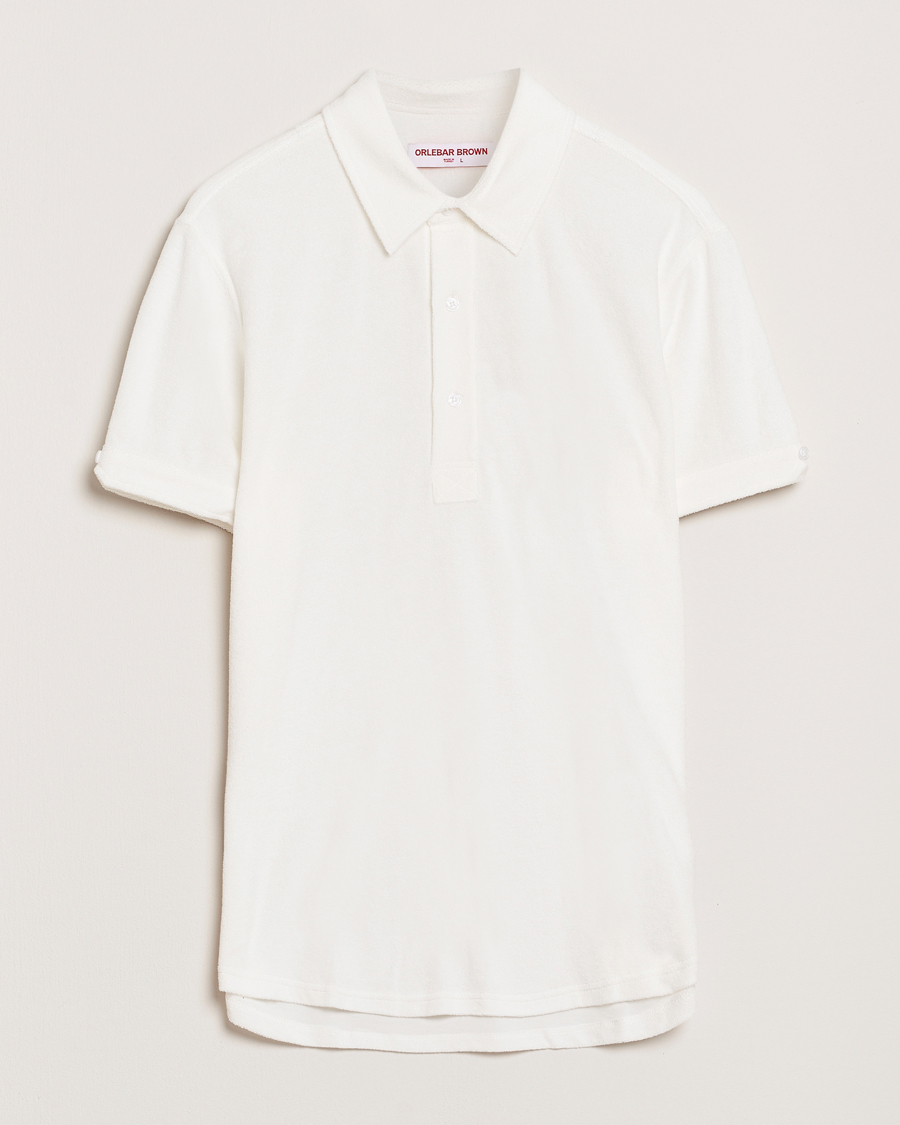 Men | Polo Shirts | Orlebar Brown | Sebastian Tailored Towelling Polo White