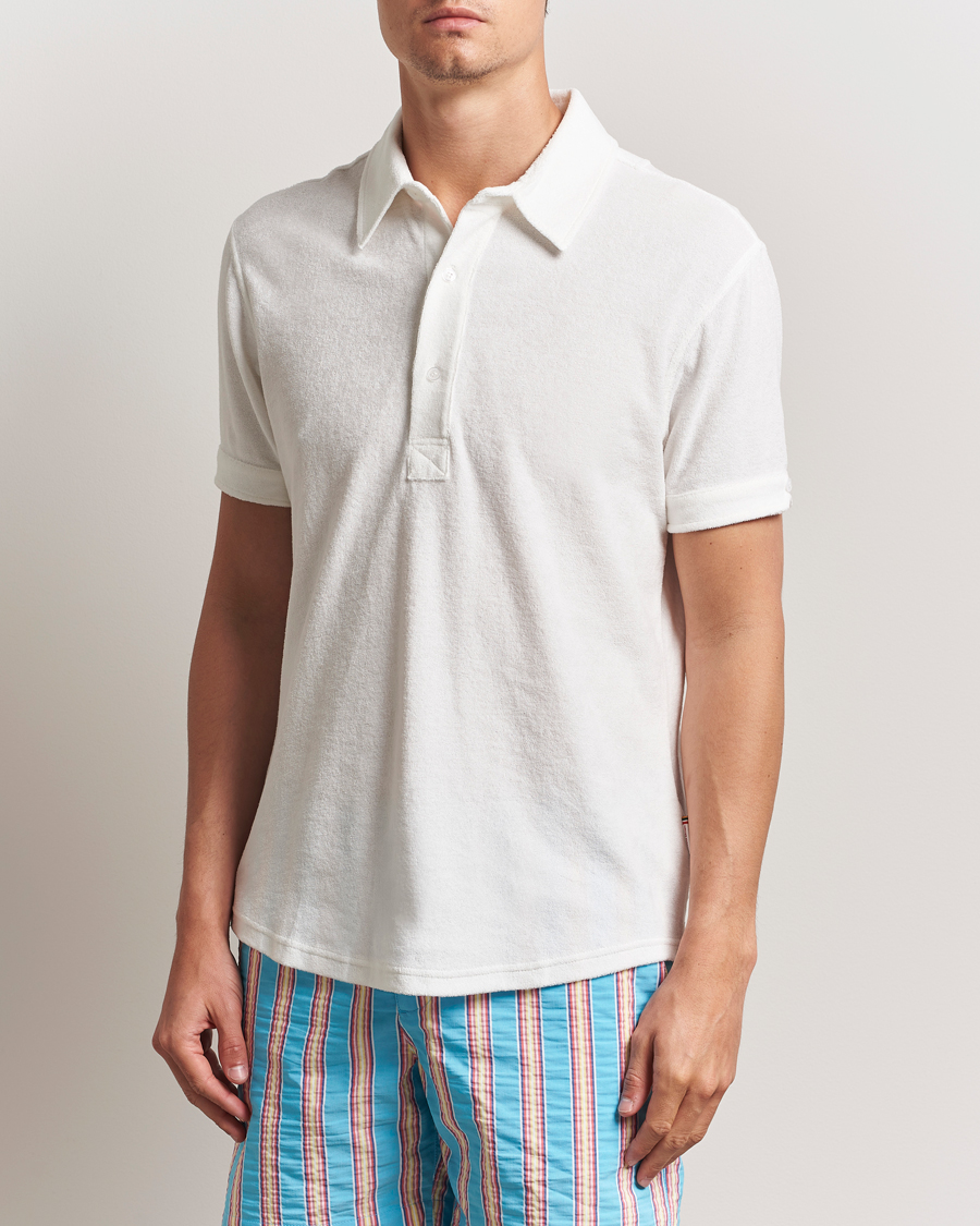 Men | Polo Shirts | Orlebar Brown | Sebastian Tailored Towelling Polo White