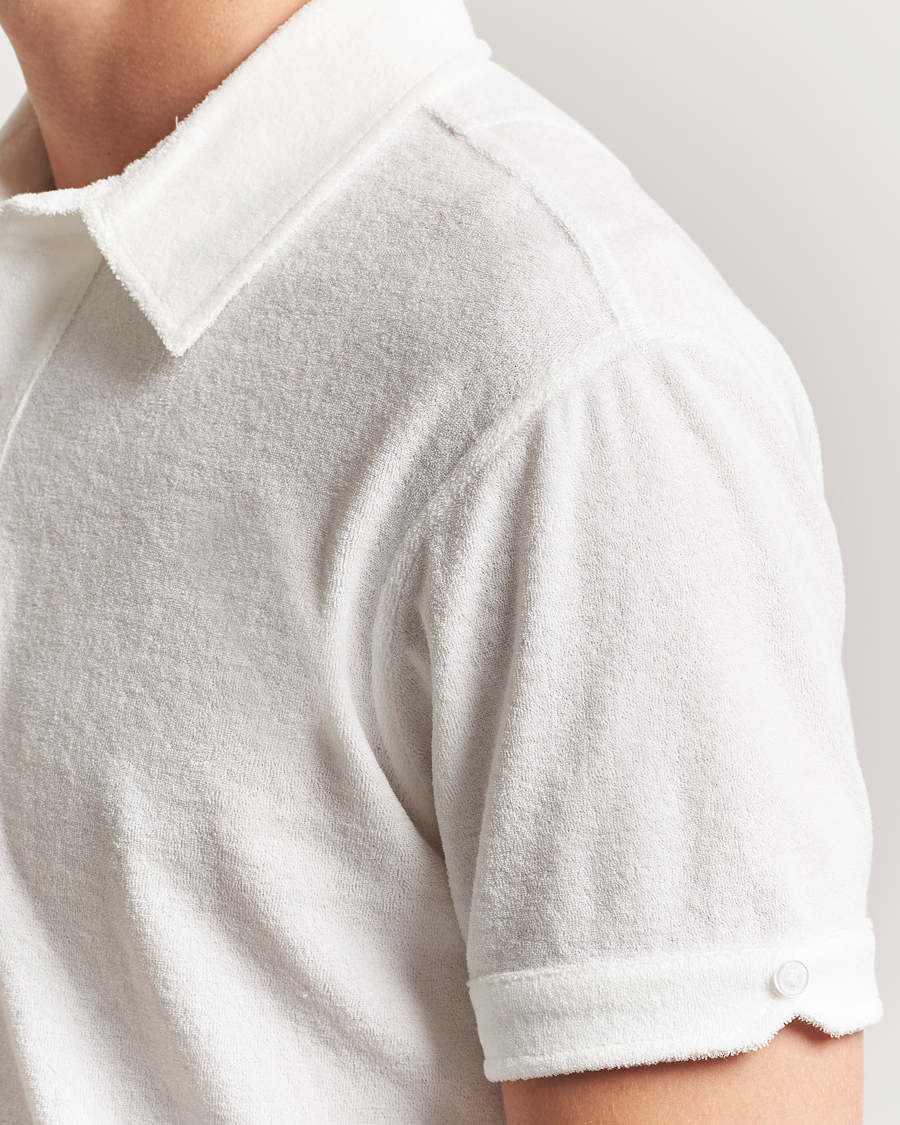 Men | Polo Shirts | Orlebar Brown | Sebastian Tailored Towelling Polo White