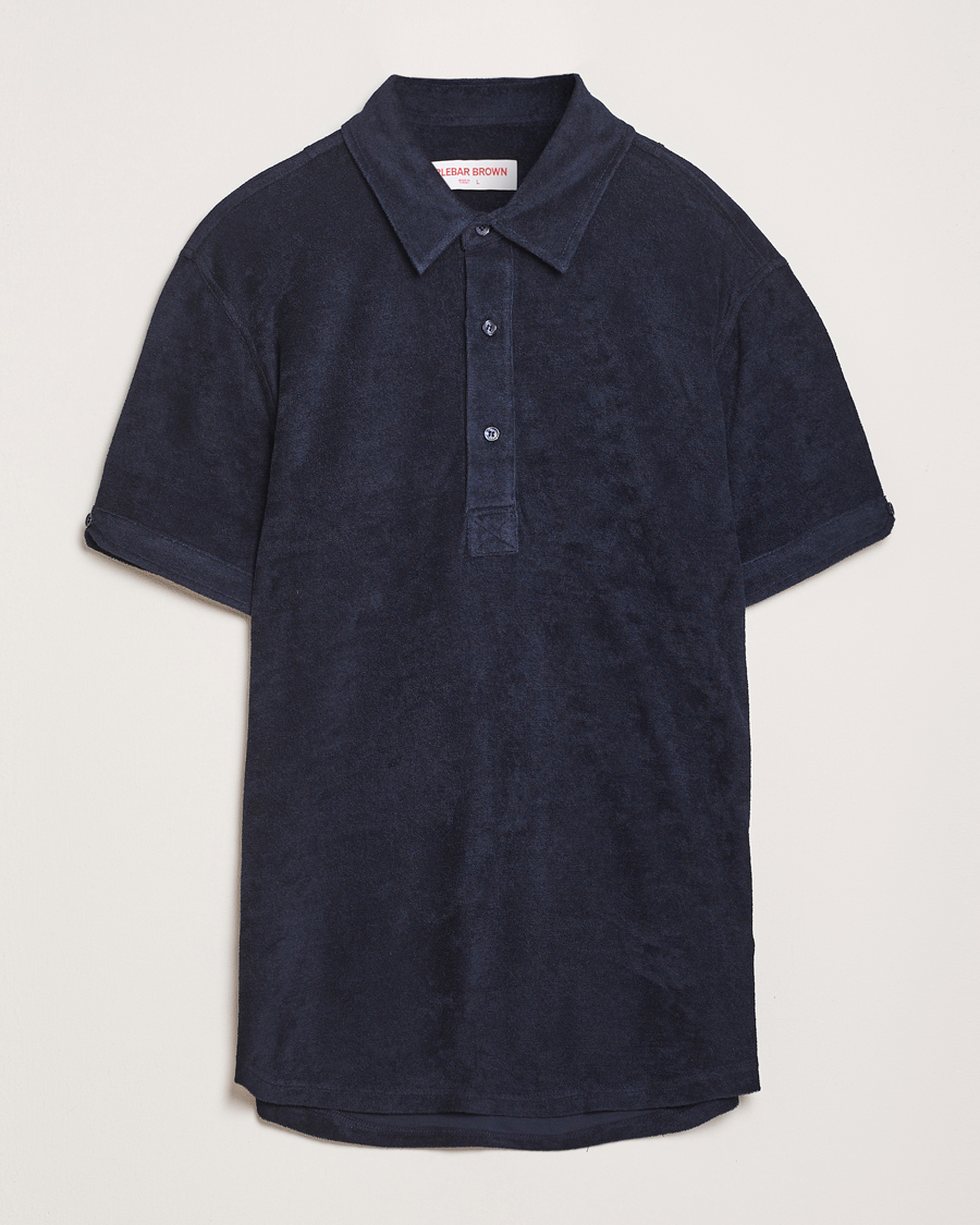 Men | Polo Shirts | Orlebar Brown | Sebastian Tailored Towelling Polo Night Iris