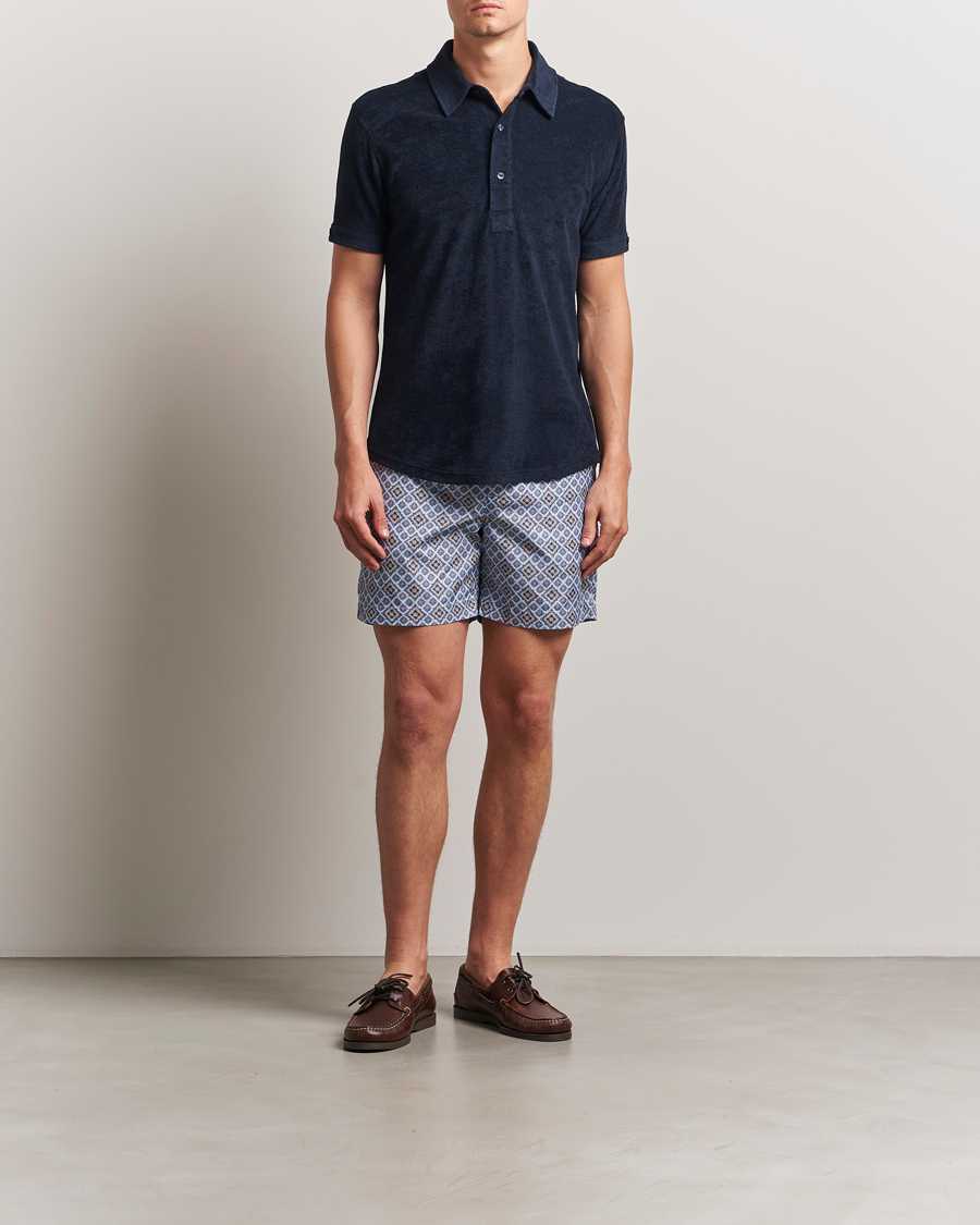 Men | Polo Shirts | Orlebar Brown | Sebastian Tailored Towelling Polo Night Iris