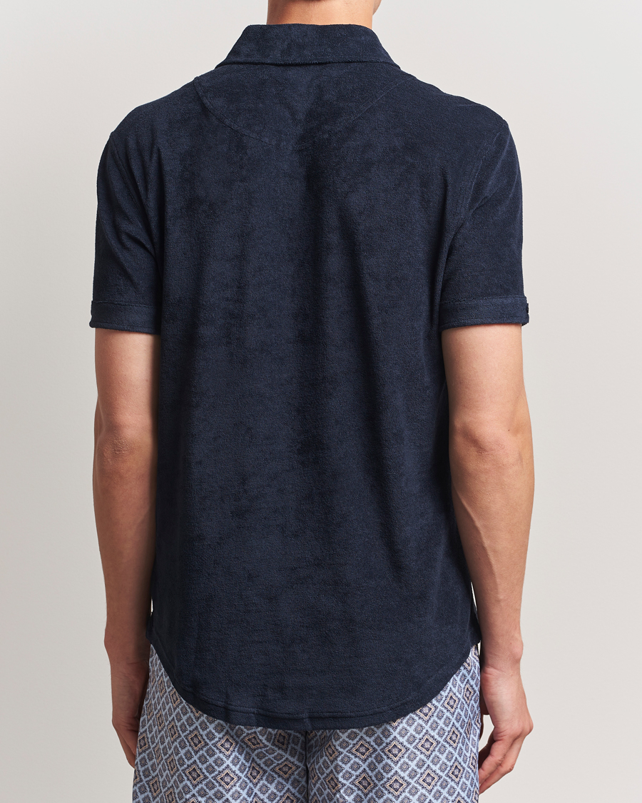 Men | Polo Shirts | Orlebar Brown | Sebastian Tailored Towelling Polo Night Iris