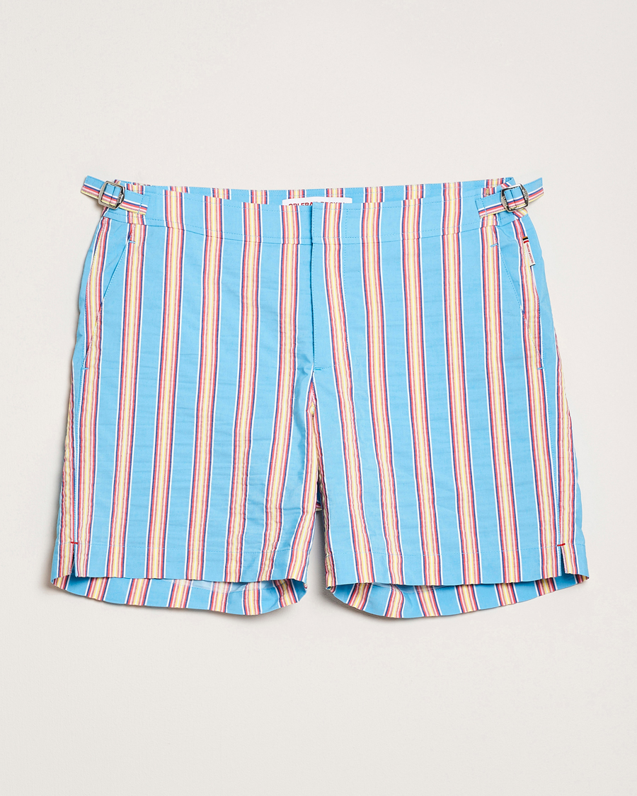Men | Swimwear | Orlebar Brown | Bulldog Deckchair Stripe Swimshorts Blue Multi
