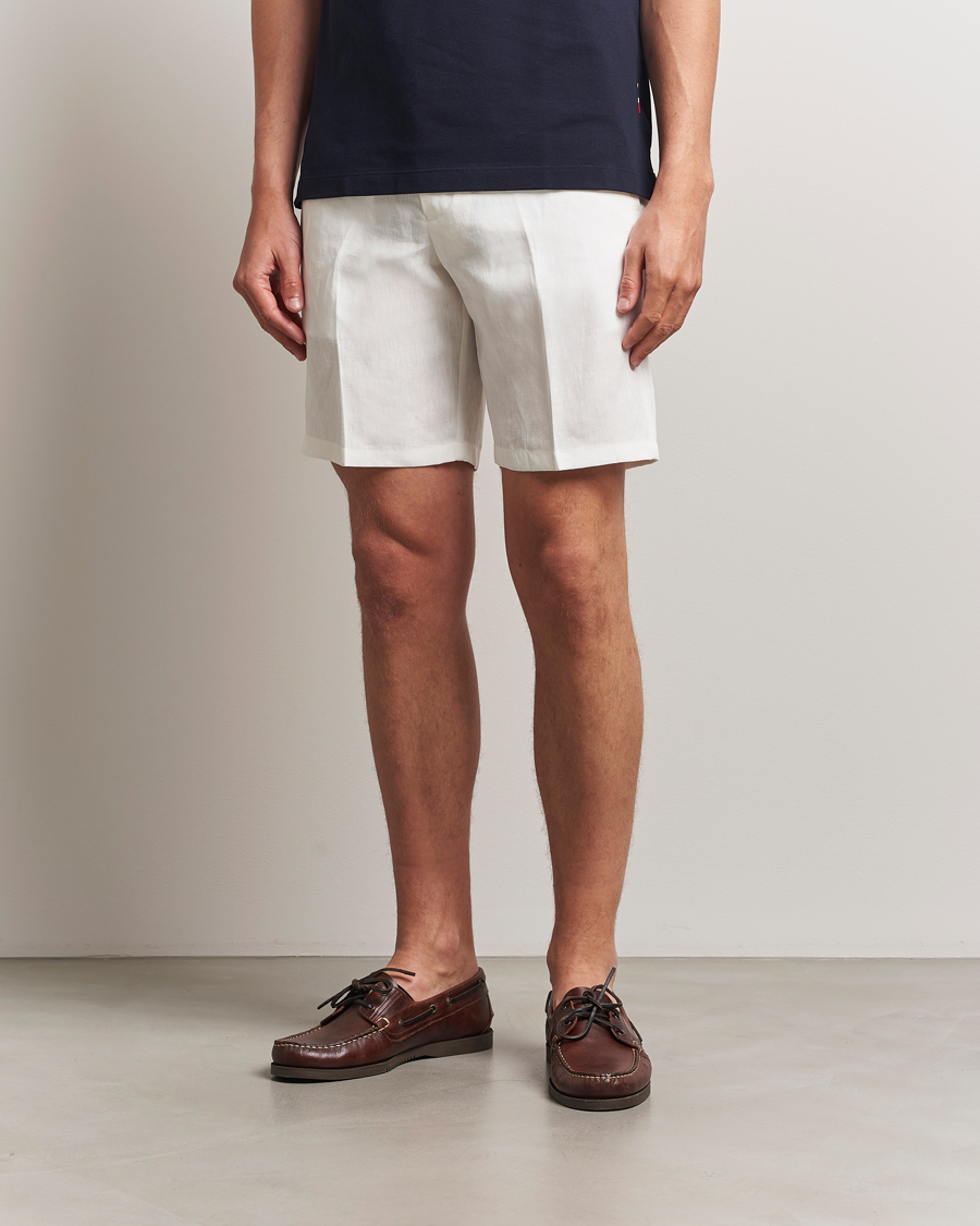 Men | Shorts | Orlebar Brown | Norwich Italian Linen Shorts White Sand