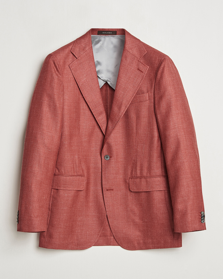 Men | Blazers | Oscar Jacobson | Fellow EVO Wool/Silk/Linen Blazer Red