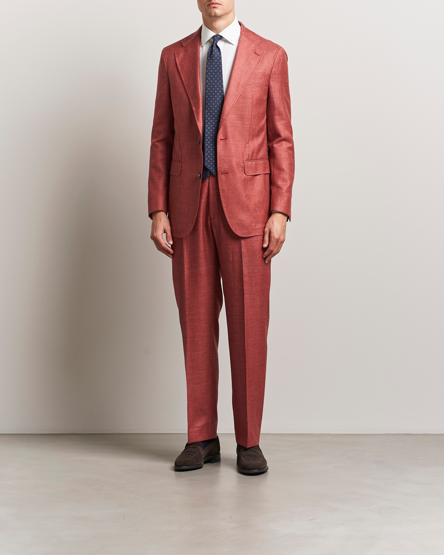 Men | Blazers | Oscar Jacobson | Fellow EVO Wool/Silk/Linen Blazer Red