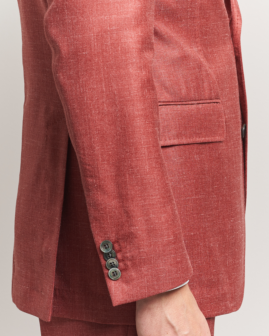 Men | Blazers | Oscar Jacobson | Fellow EVO Wool/Silk/Linen Blazer Red