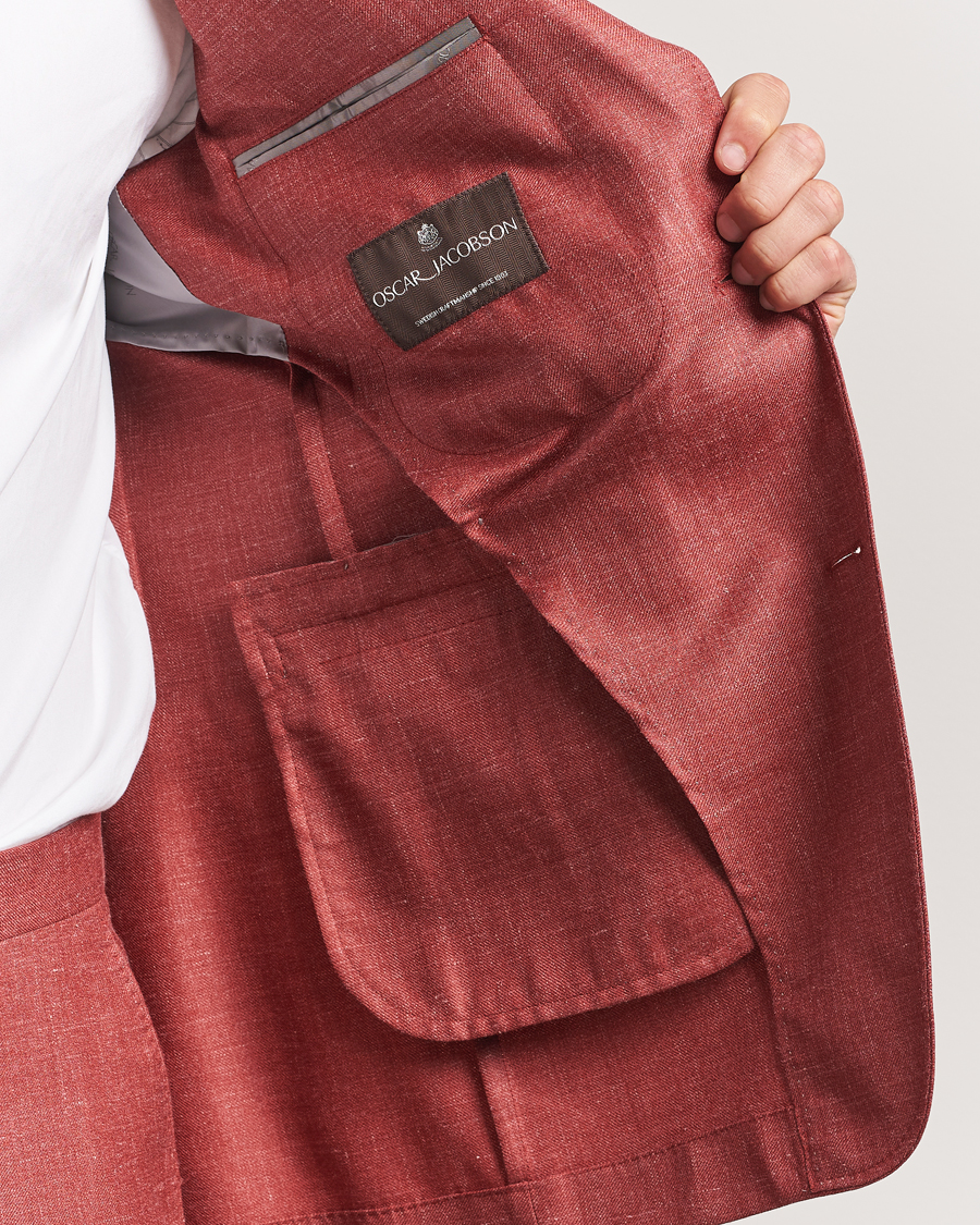 Men | Blazers | Oscar Jacobson | Fellow EVO Wool/Silk/Linen Blazer Red