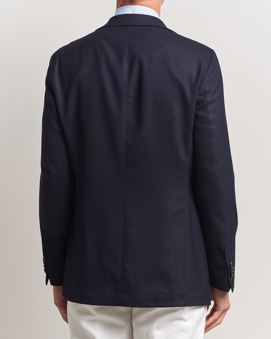 Men | Blazers | Oscar Jacobson | Fellow EVO Structured Loro Piana Wool Blazer Navy