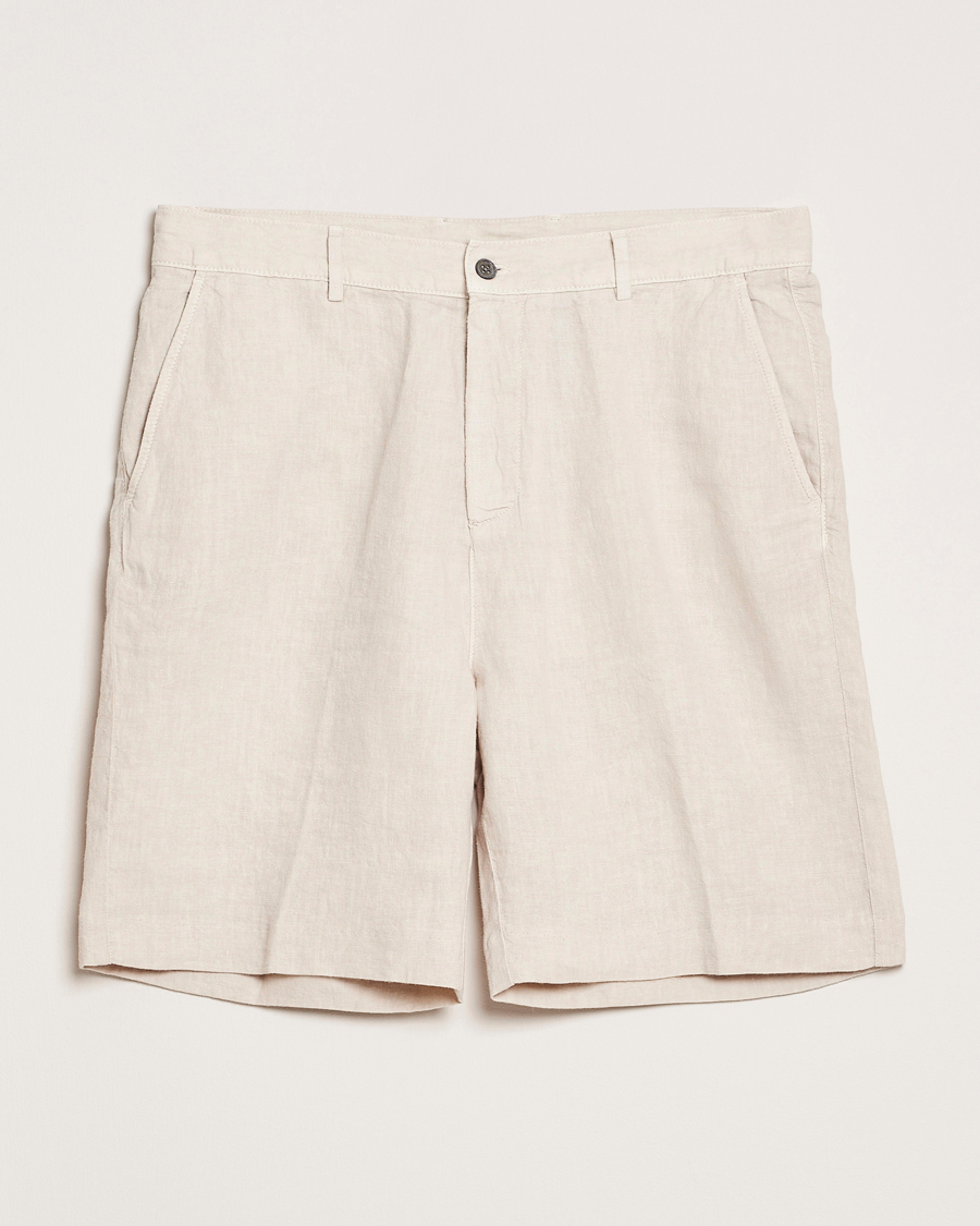 Men | Shorts | Oscar Jacobson | James Casual Linen Shorts Cream