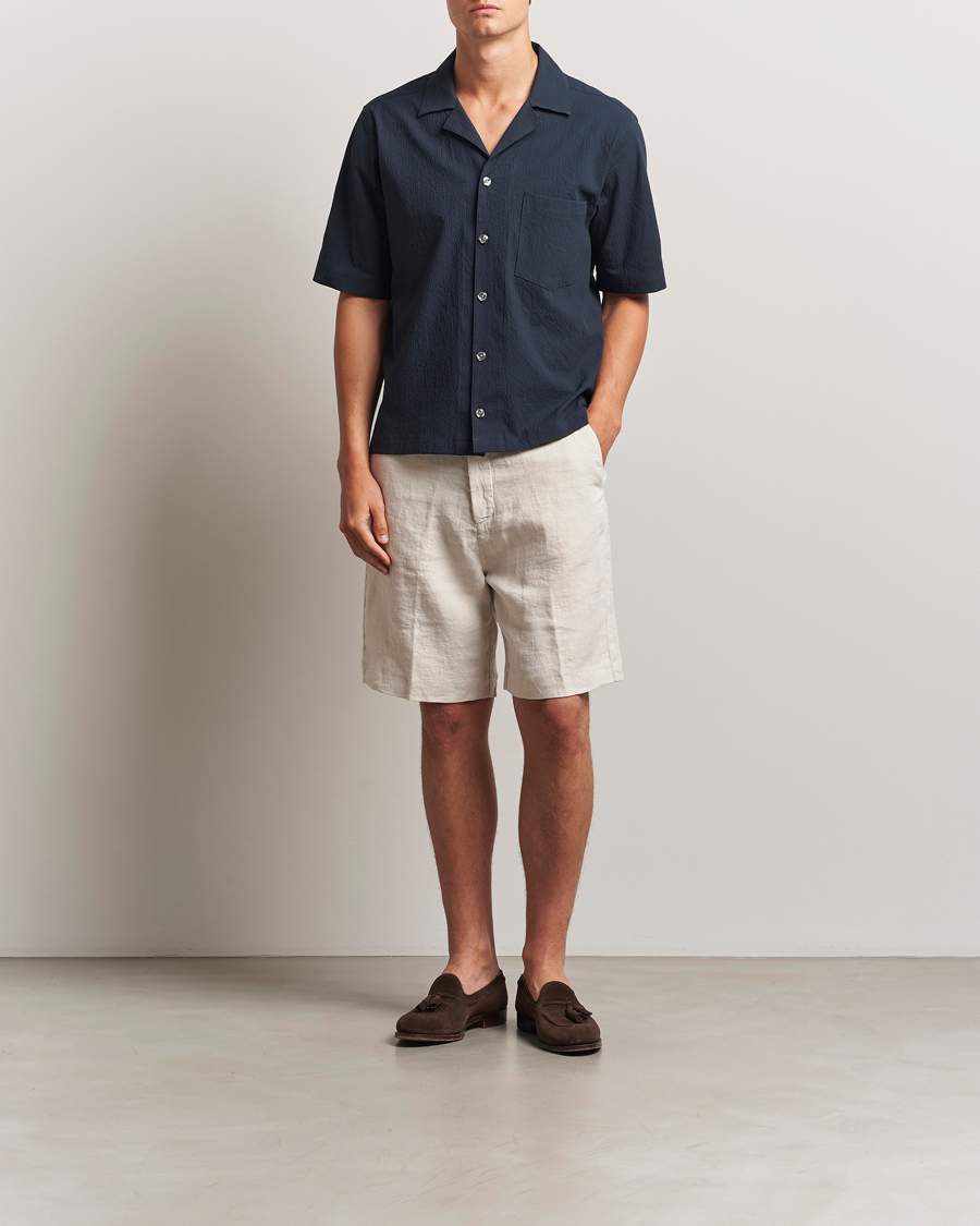 Men | Shorts | Oscar Jacobson | James Casual Linen Shorts Cream