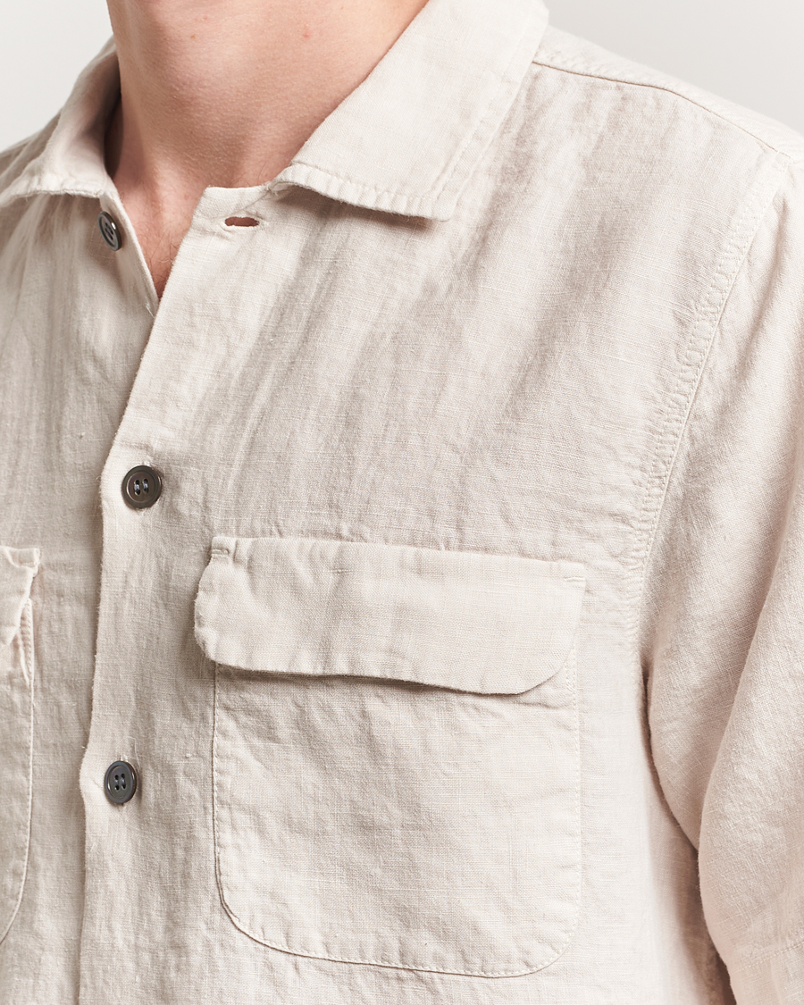 Men | Shirts | Oscar Jacobson | Reg Fit City Linen Shirt Cream