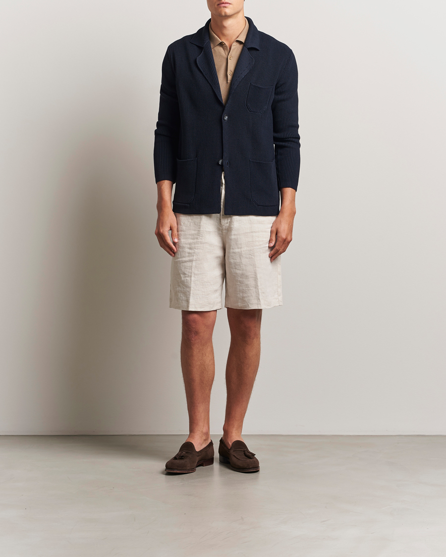 Men | Sweaters & Knitwear | Oscar Jacobson | Camron Cotton Cardigan Navy