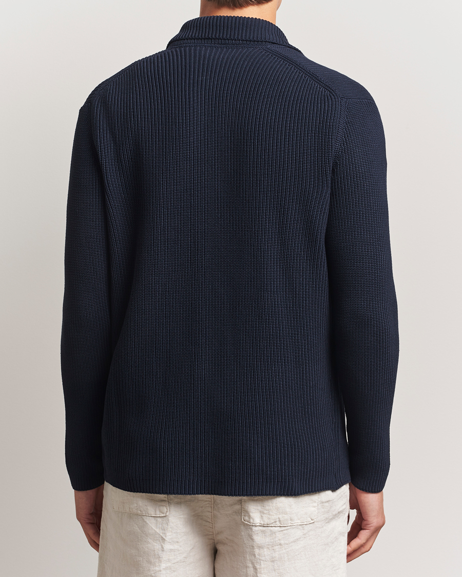 Men | Sweaters & Knitwear | Oscar Jacobson | Camron Cotton Cardigan Navy