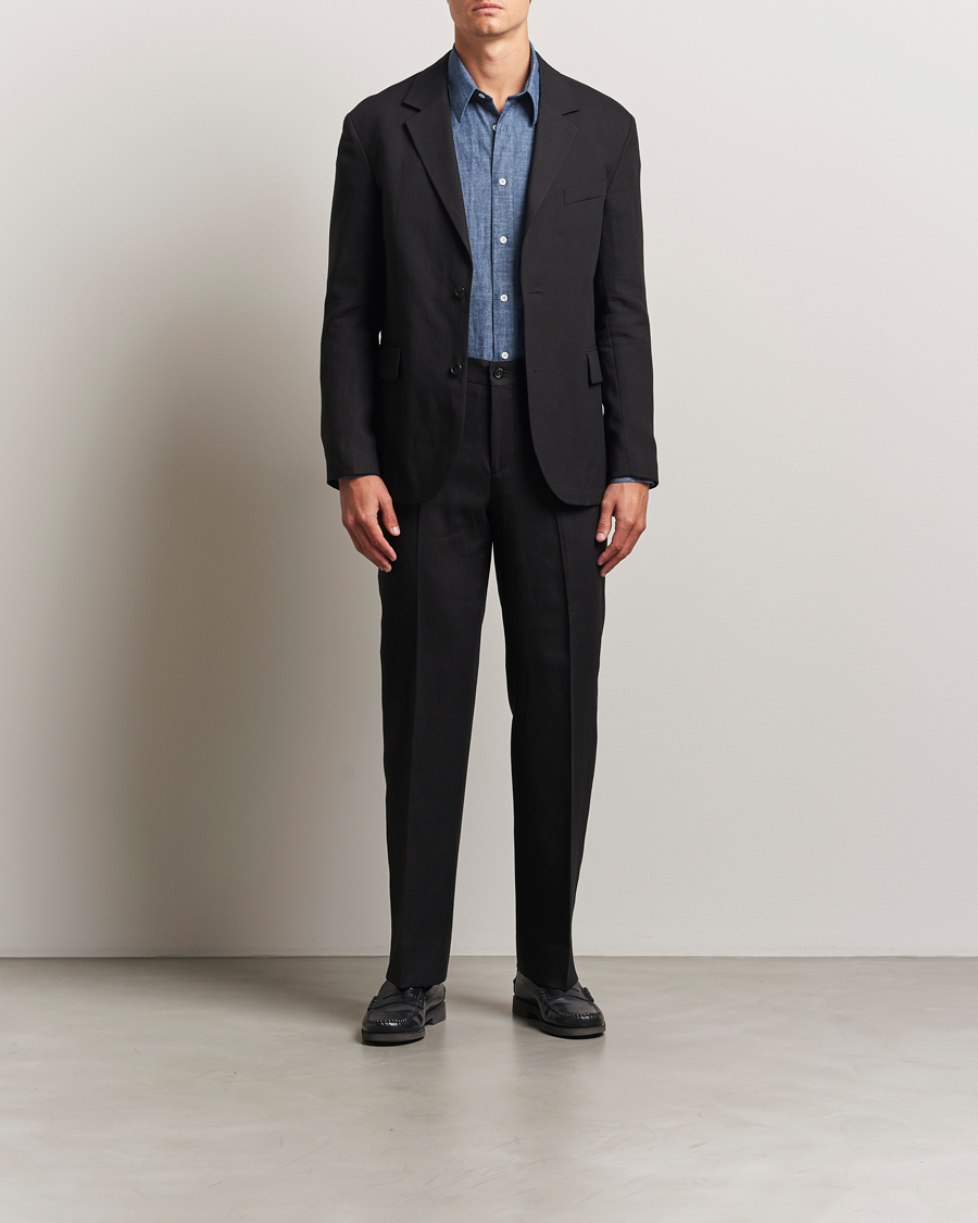 Men | Blazers | J.Lindeberg | Alban Unlined Super Linen Blazer Black