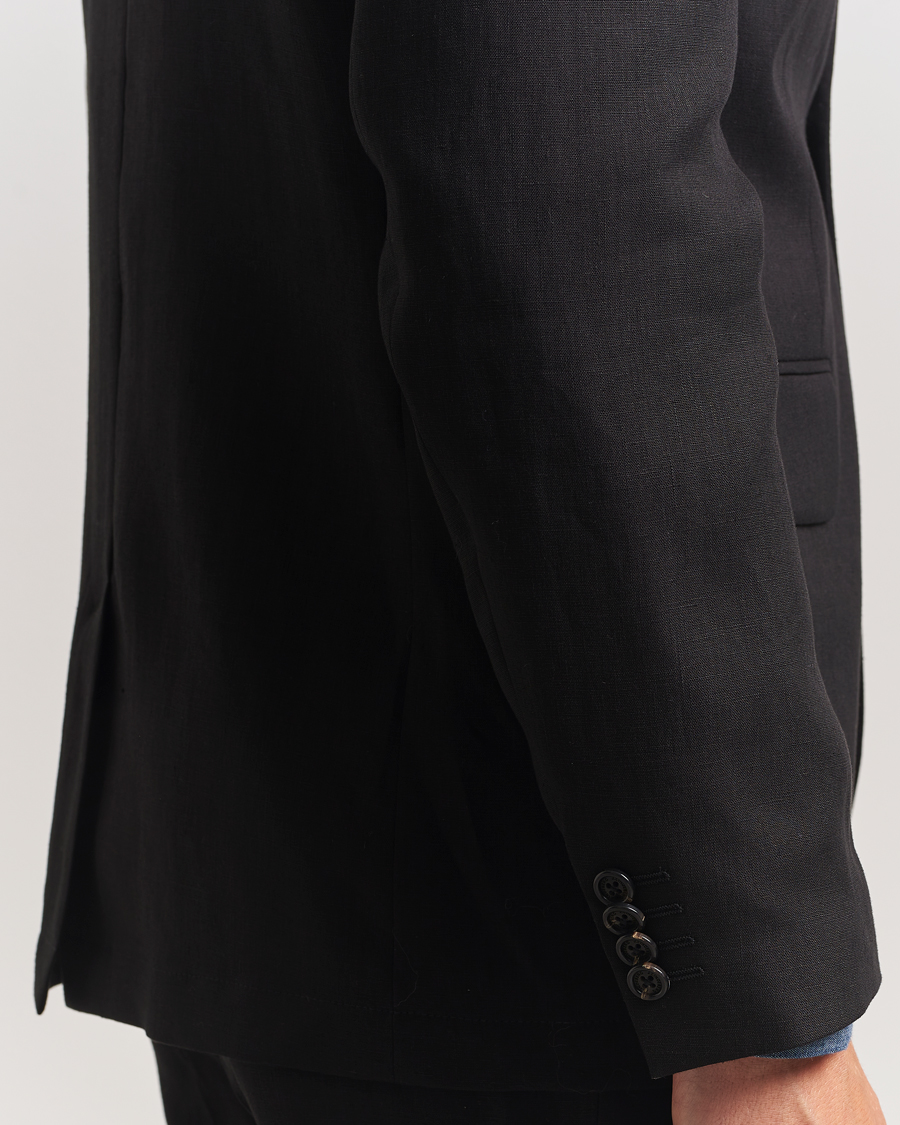 Men | Blazers | J.Lindeberg | Alban Unlined Super Linen Blazer Black