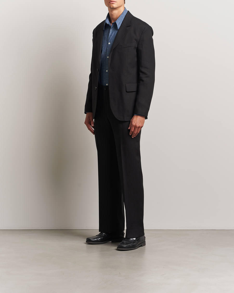 Men | Trousers | J.Lindeberg | Gabi Super Linen Pants Black