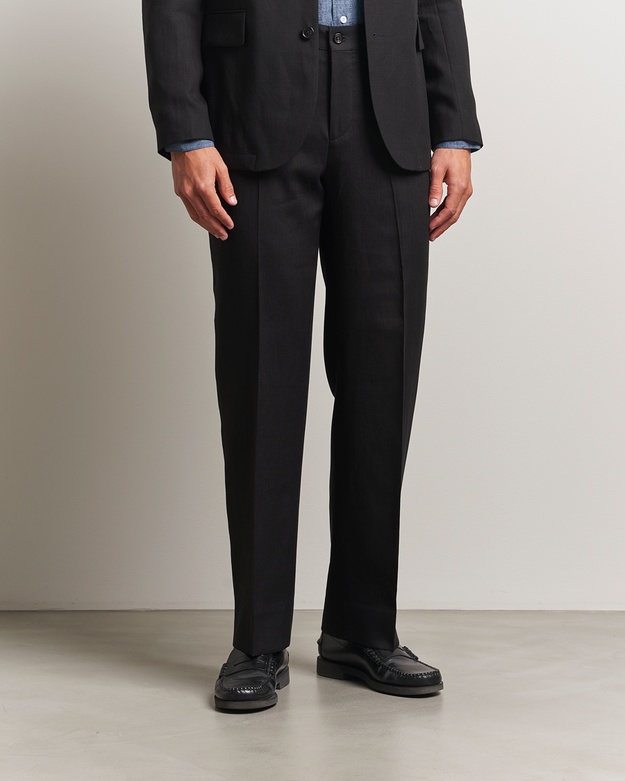 Men | Trousers | J.Lindeberg | Gabi Super Linen Pants Black