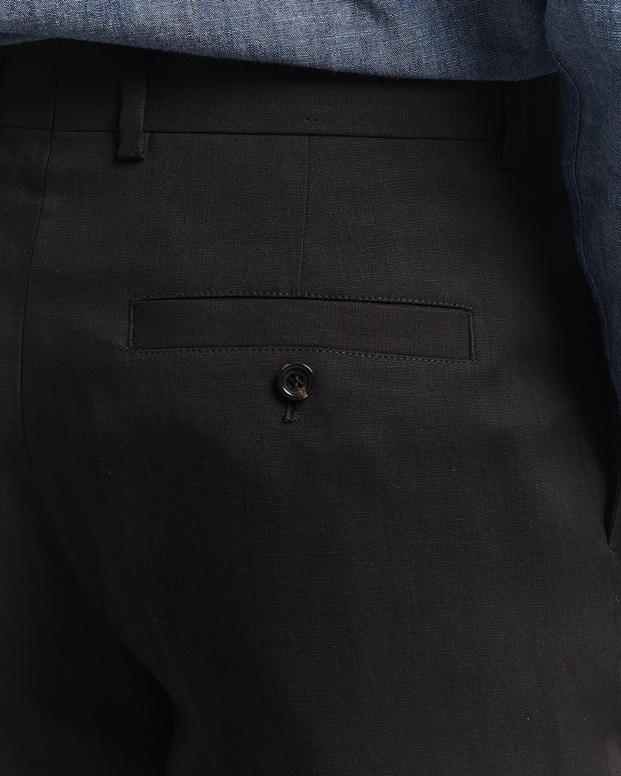 Men | Trousers | J.Lindeberg | Gabi Super Linen Pants Black