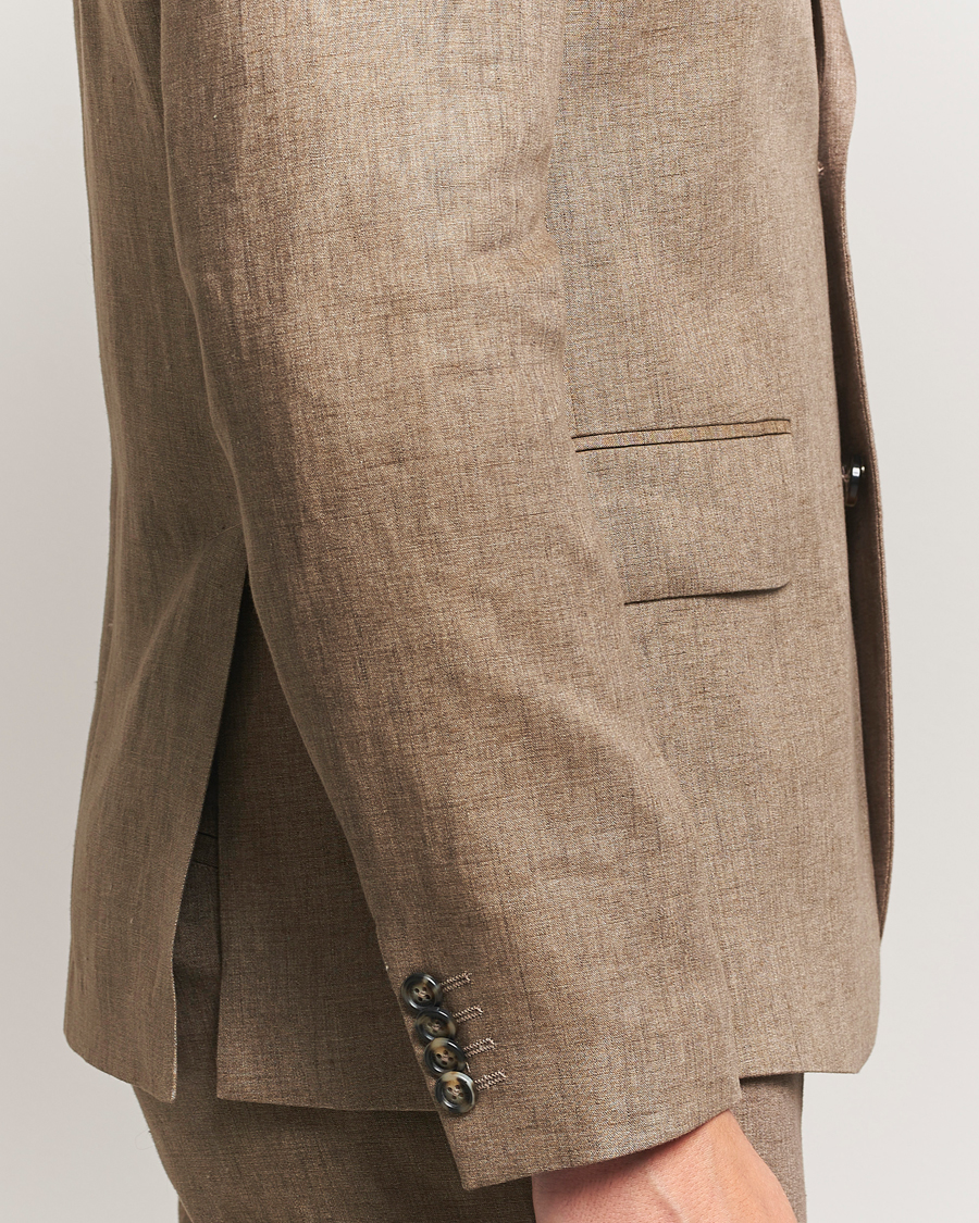 Men | Blazers | J.Lindeberg | Elton Unlined Super Linen Blazer Nutmeg