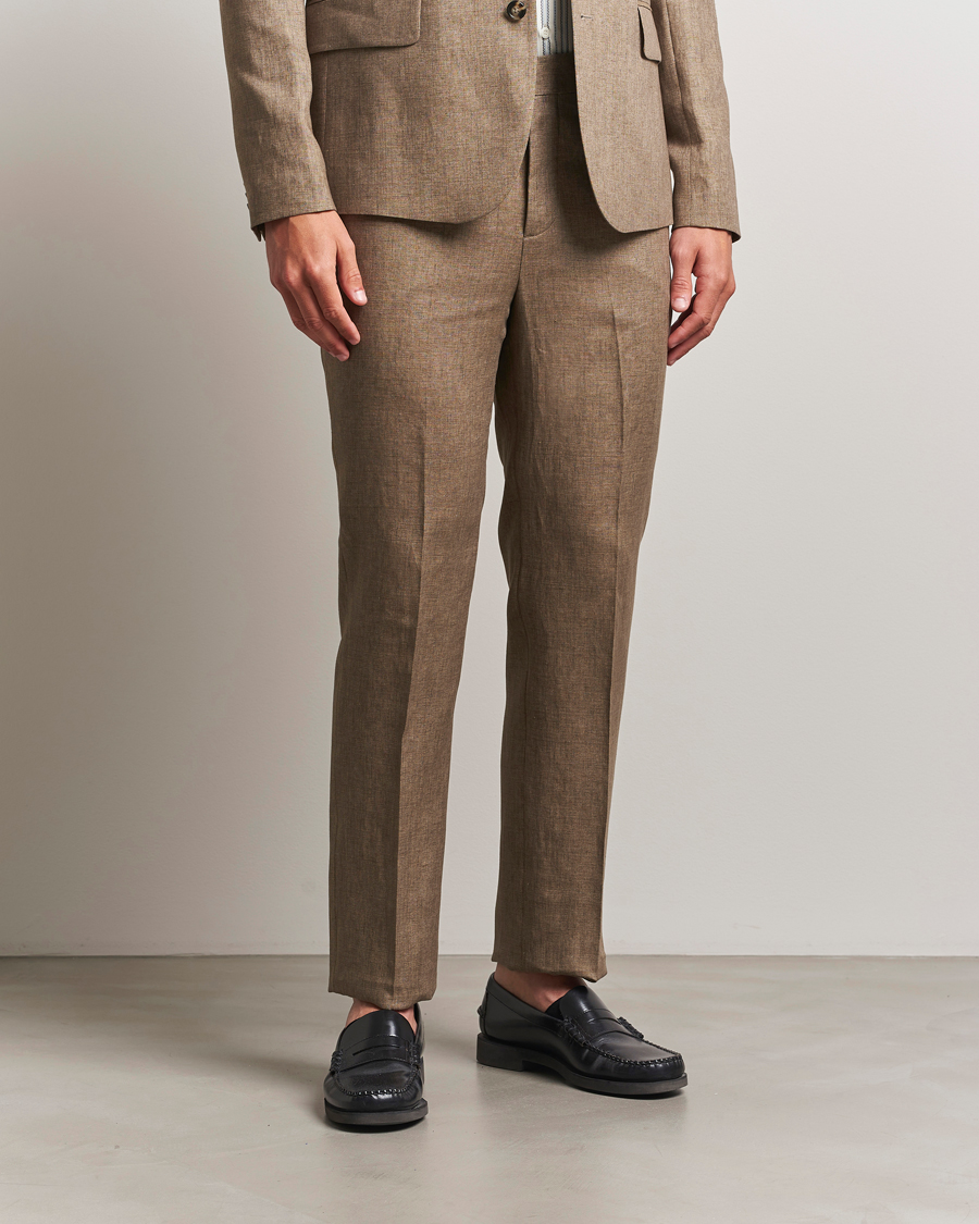 Men | Trousers | J.Lindeberg | Lois Super Linen Pants Nutmeg