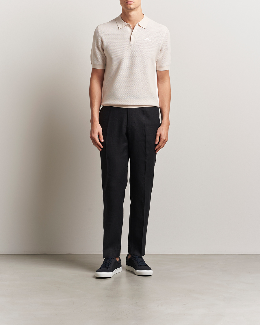 Men | Trousers | J.Lindeberg | Soren Drape Linen Pants Black
