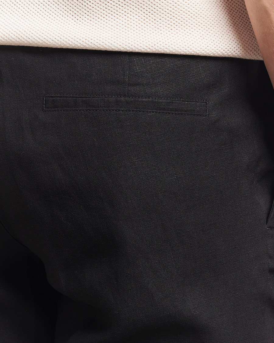 Men | Trousers | J.Lindeberg | Soren Drape Linen Pants Black