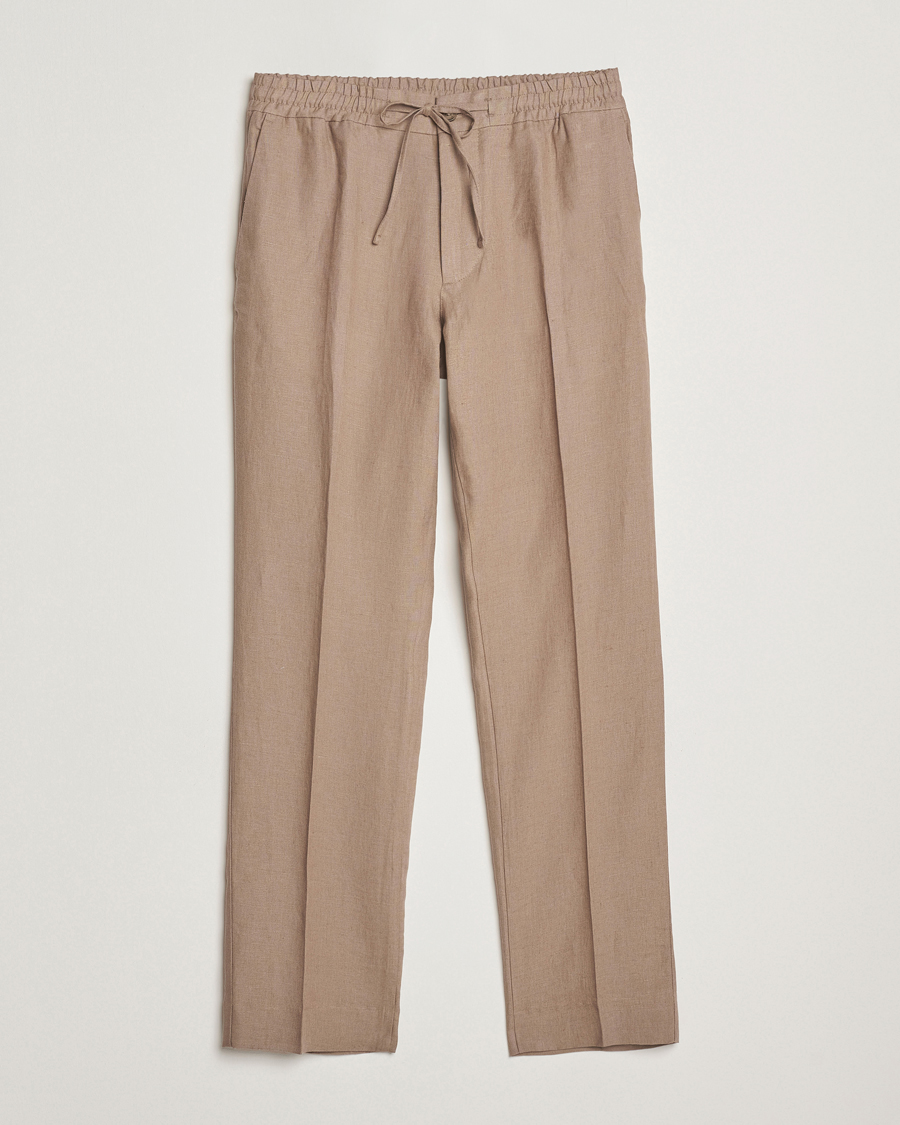 Men | Trousers | J.Lindeberg | Soren Drape Linen Pants Nutmeg
