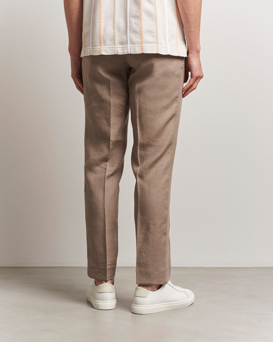 Men | Trousers | J.Lindeberg | Soren Drape Linen Pants Nutmeg