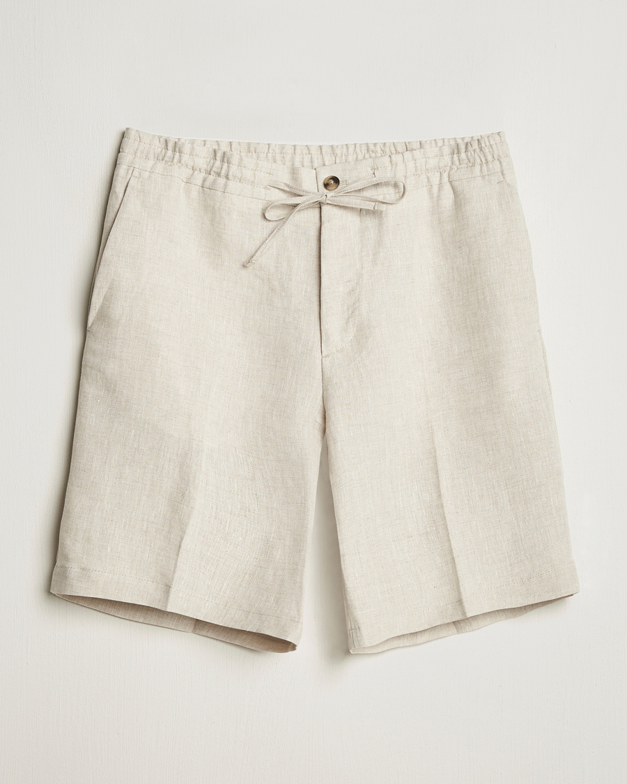 Men | Shorts | J.Lindeberg | Brady Drape Linen Shorts Moonbeam