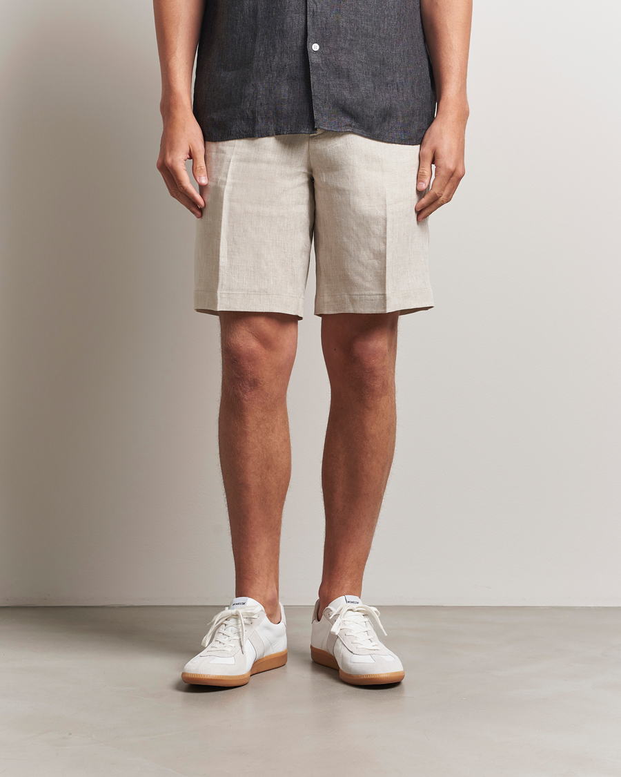 Men | Shorts | J.Lindeberg | Brady Drape Linen Shorts Moonbeam