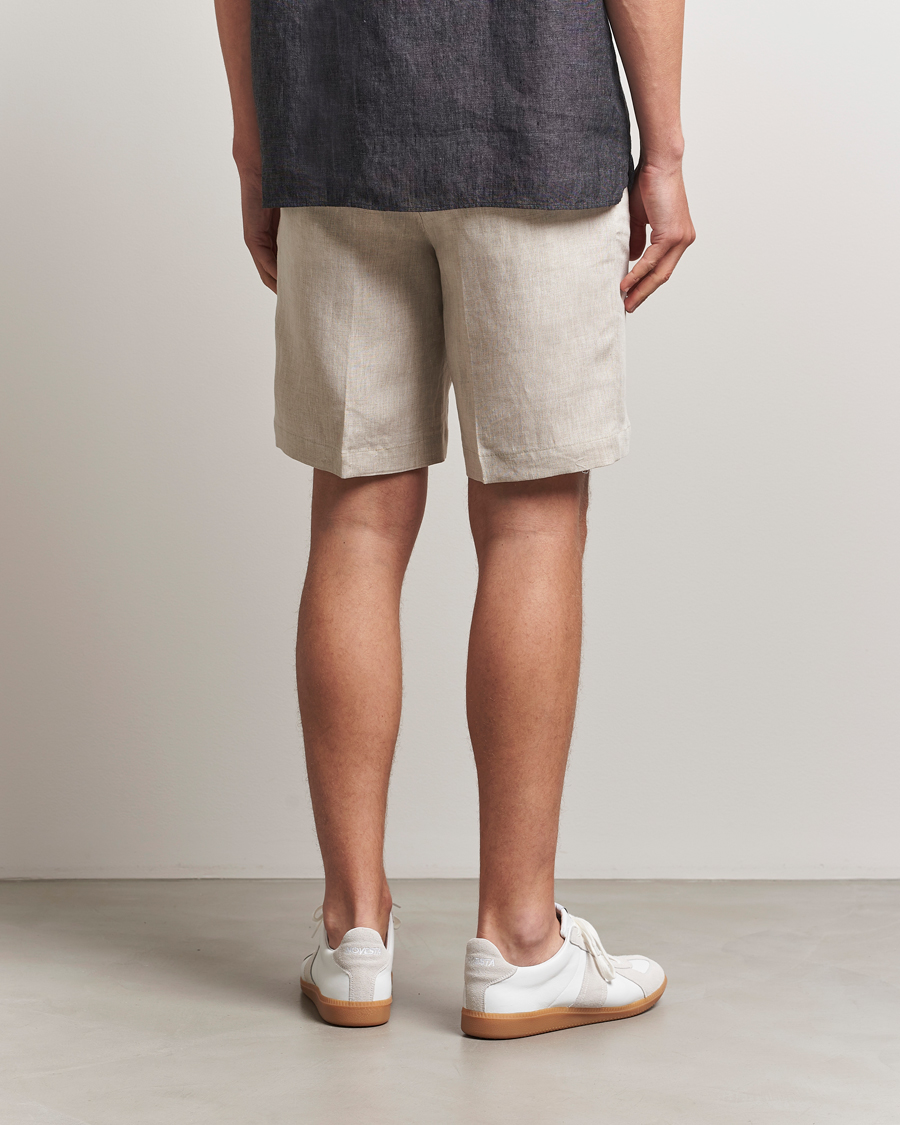Men | Shorts | J.Lindeberg | Brady Drape Linen Shorts Moonbeam